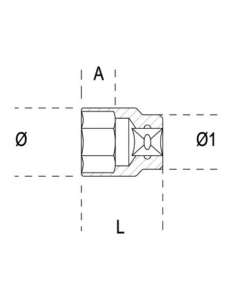 Douille 6 pans 1/4" BETA - 12mm