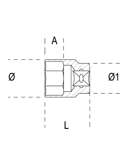 Douille 6 pans 3/4" BETA - 38mm