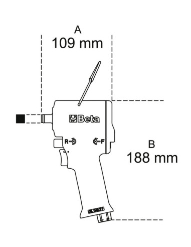 Clé à chocs réversible compacte BETA 1/2'' 770Nm