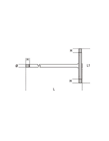 Clé mâle 6 pans en T BETA - 2,5mm