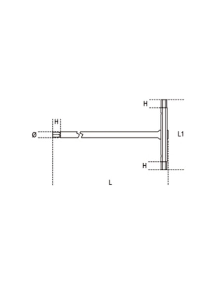 Clé mâle 6 pans en T BETA - 2,5mm