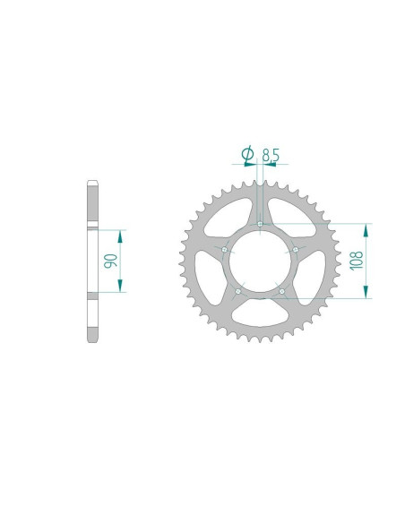 Kit chaine AFAM acier MZ 660 SCORPION pas 520 1997 à 1998