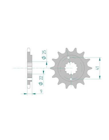 Kit chaine AFAM acier POLARIS 500 PREDATOR pas 520 2003 à 2004