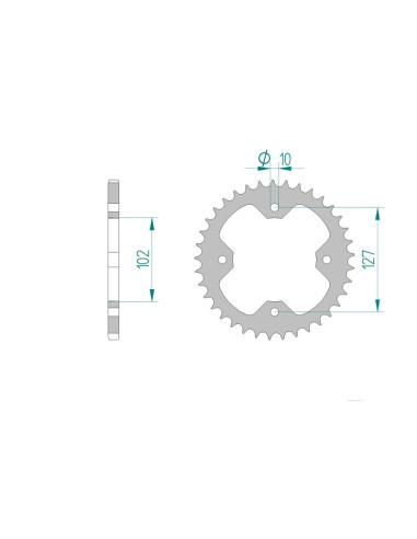 Kit chaine AFAM acier POLARIS 500 PREDATOR pas 520 2005 à 2006