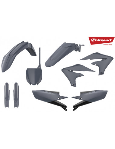 Kit plastiques POLISPORT gris nardo Yamaha YZ250F/450F