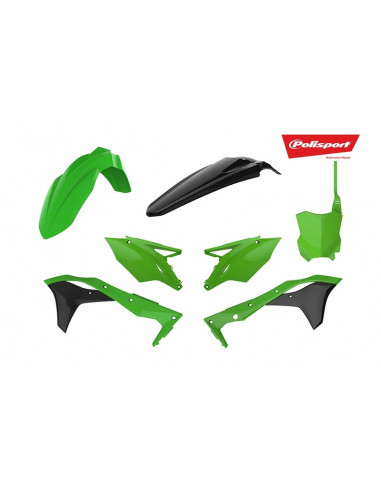 Kit plastiques POLISPORT vert/noir Kawasaki KX450F