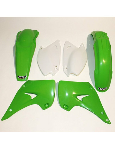 Kit plastique UFO couleur origine vert/blanc Kawasaki KX125/250