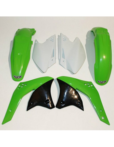 Kit plastique UFO couleur origine vert/blanc Kawasaki KX250F