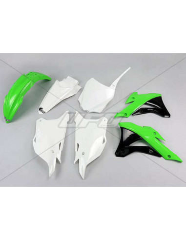 Kit plastique UFO couleur origine (2014) vert/blanc/noir Kawasaki KX85