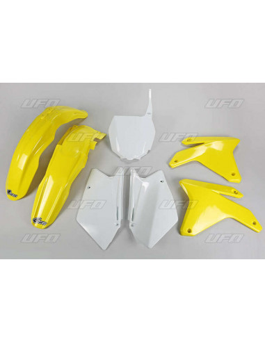 Kit plastique UFO couleur origine jaune/blanc Suzuki RM-Z450