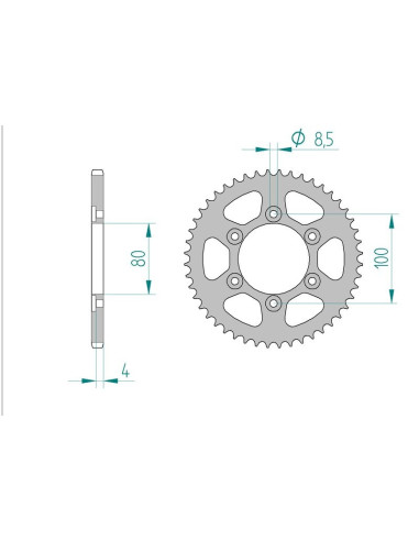 Kit chaine AFAM acier RIEJU RR 50 SPIKE SM pas 420 2003 à 2004