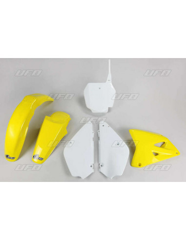 Kit plastique UFO couleur origine jaune/blanc (02-17) Suzuki RM85