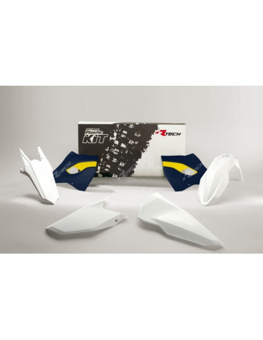 Kit plastique RACETECH couleur origine (2016) blanc/bleu/jaune Husqvarna