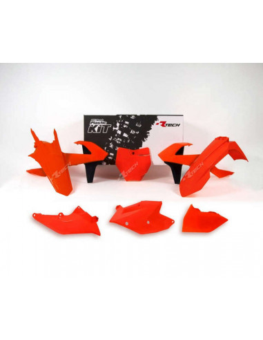 Kit plastique RACETECH orange fluo/noir KTM