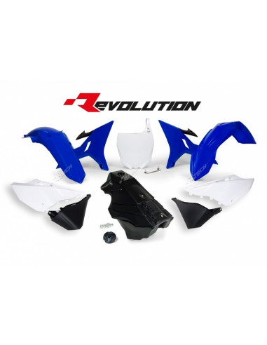 Kit plastique RACETECH Revolution + réservoir couleur origine bleu/blanc/noir Yamaha YZ125/250