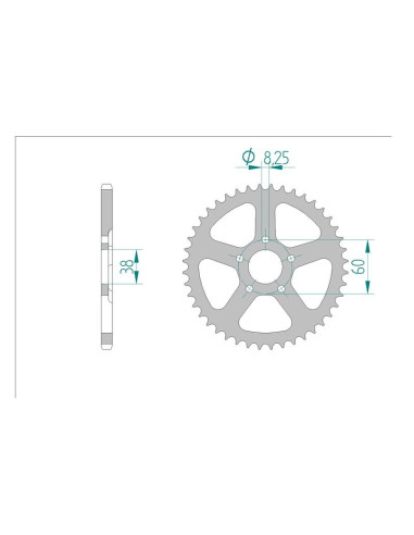 Kit chaine AFAM acier RIEJU RS1 50 pas 420 1998 à 2002