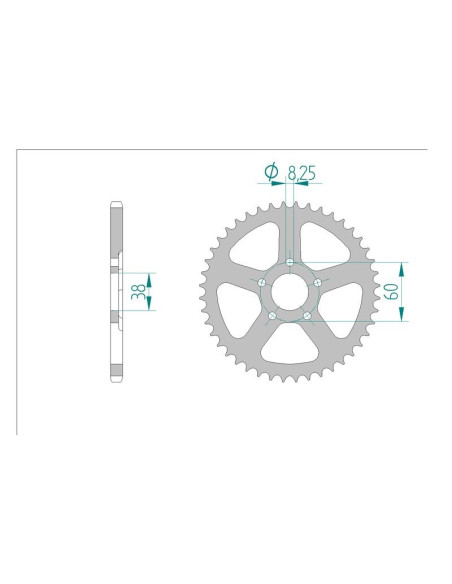 Kit chaine AFAM acier RIEJU RS1 50 pas 420 1998 à 2002