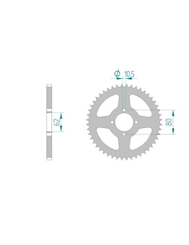 Kit chaine AFAM acier SACHS 125 ROADSTER pas 520 1998 à 2002