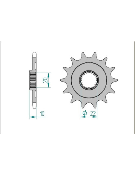Kit chaine AFAM acier SHERCO SE 250 I pas 520 2009 à 2011