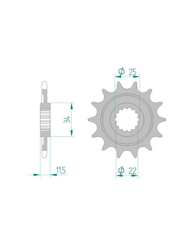 Kit chaine AFAM acier SHERCO SE 450 I pas 520 2004 à 2011