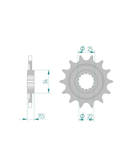 Kit chaine AFAM acier SHERCO SE 510 I pas 520 2006 à 2011