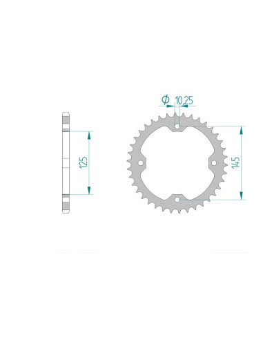 Kit chaine AFAM acier SMC 170 BLAST/ XROAD INVERSE pas 520 2005 à 2006