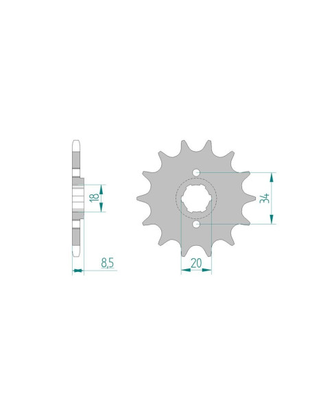 Kit chaine AFAM acier SMC 250 BLAST/ XROAD pas 520 2003 à 2005