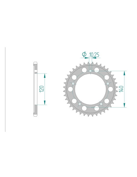Kit chaine AFAM alu SUZUKI GSX-R 600 K6,K7,K8,K9,L0 RACING pas 520 2006 à 2010