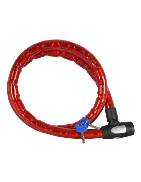 Cable antivol OXFORD Barrier - 1,5m x 25mm rouge