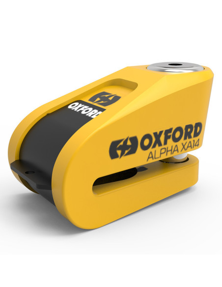 Bloque disque alarme OXFORD Alpha XA14 Ø14mm inox noir/jaune