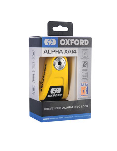 Bloque disque alarme OXFORD Alpha XA14 Ø14mm inox noir/jaune 2