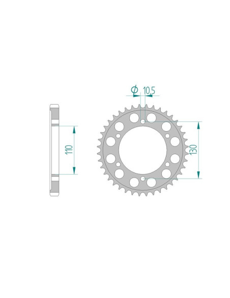Kit chaine AFAM Alu SUZUKI GSX-R 1000 K9,L0,L1,L2,L3 pas 530 2009 à 2013