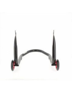 Béquille arrière BIHR Home Track fixe supports en "V" noir mat roues rouge 2