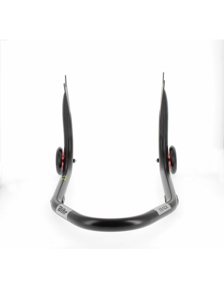 Béquille arrière BIHR Home Track fixe supports en "V" noir mat roues rouge