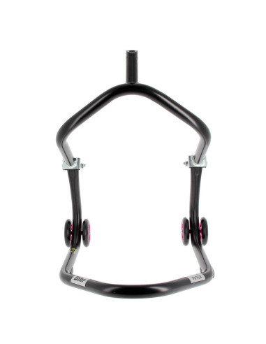 Béquille avant sous té BIHR Home Track noir mat roues rose