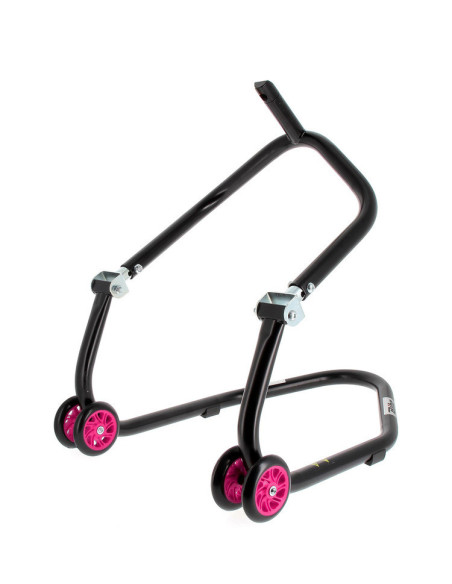 Béquille avant sous té BIHR Home Track noir mat roues rose