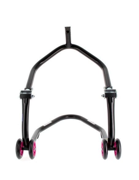 Béquille avant sous té BIHR Home Track noir mat roues rose