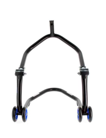 Béquille avant sous té BIHR Home Track noir mat roues bleu