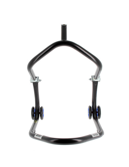 Béquille avant sous té BIHR Home Track noir mat roues bleu