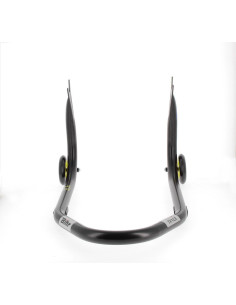 Béquille arrière BIHR Home Track fixe supports en "V" noir mat roues jaune 2