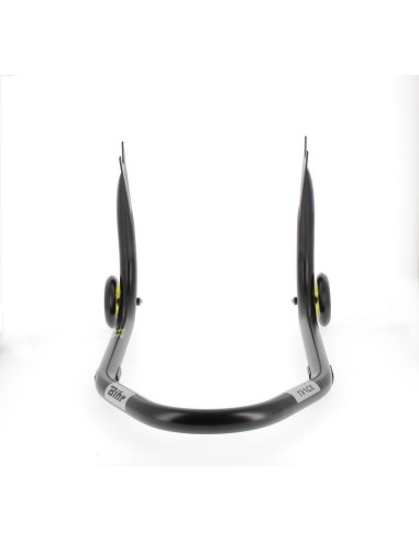 Béquille arrière BIHR Home Track fixe supports en "V" noir mat roues jaune