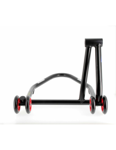 Béquille monobras gauche BIHR Home Track noir mat roues rouge