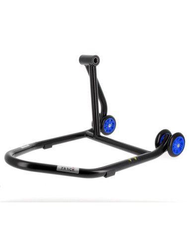 Béquille monobras gauche BIHR Home Track noir mat roues bleu