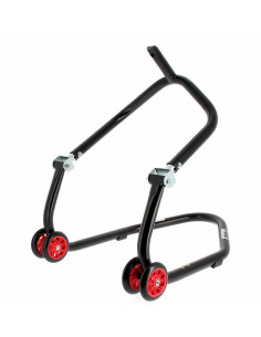 Béquille avant sous té BIHR Home Track noir mat roues rouge 2