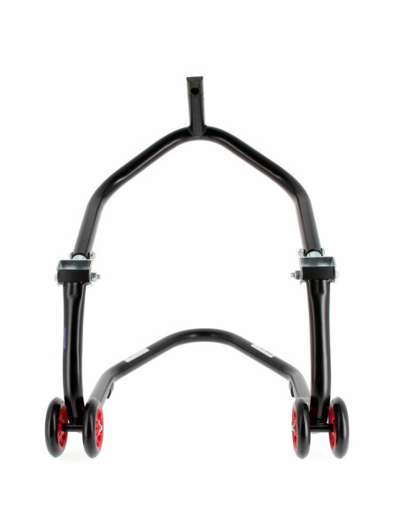 Béquille avant sous té BIHR Home Track noir mat roues rouge