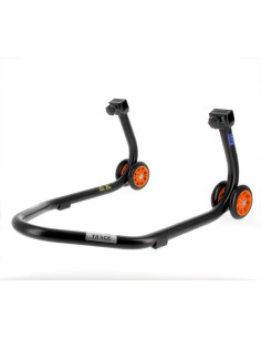 Béquille arrière BIHR Home Track supports en "L" noir mat roues orange 2