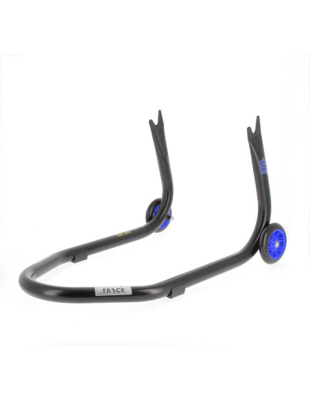 Béquille arrière BIHR Home Track fixe supports en "V" noir mat roues bleu