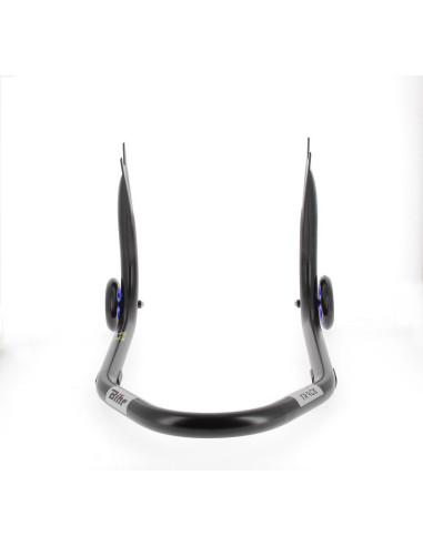 Béquille arrière BIHR Home Track fixe supports en "V" noir mat roues bleu