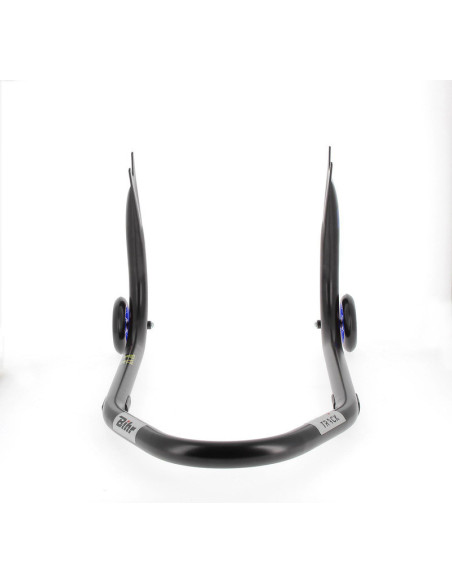 Béquille arrière BIHR Home Track fixe supports en "V" noir mat roues bleu