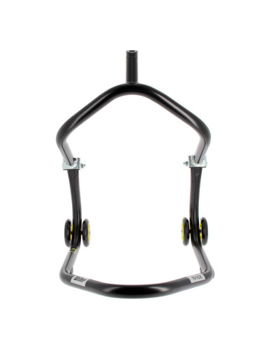 Béquille avant sous té BIHR Home Track noir mat roues jaune